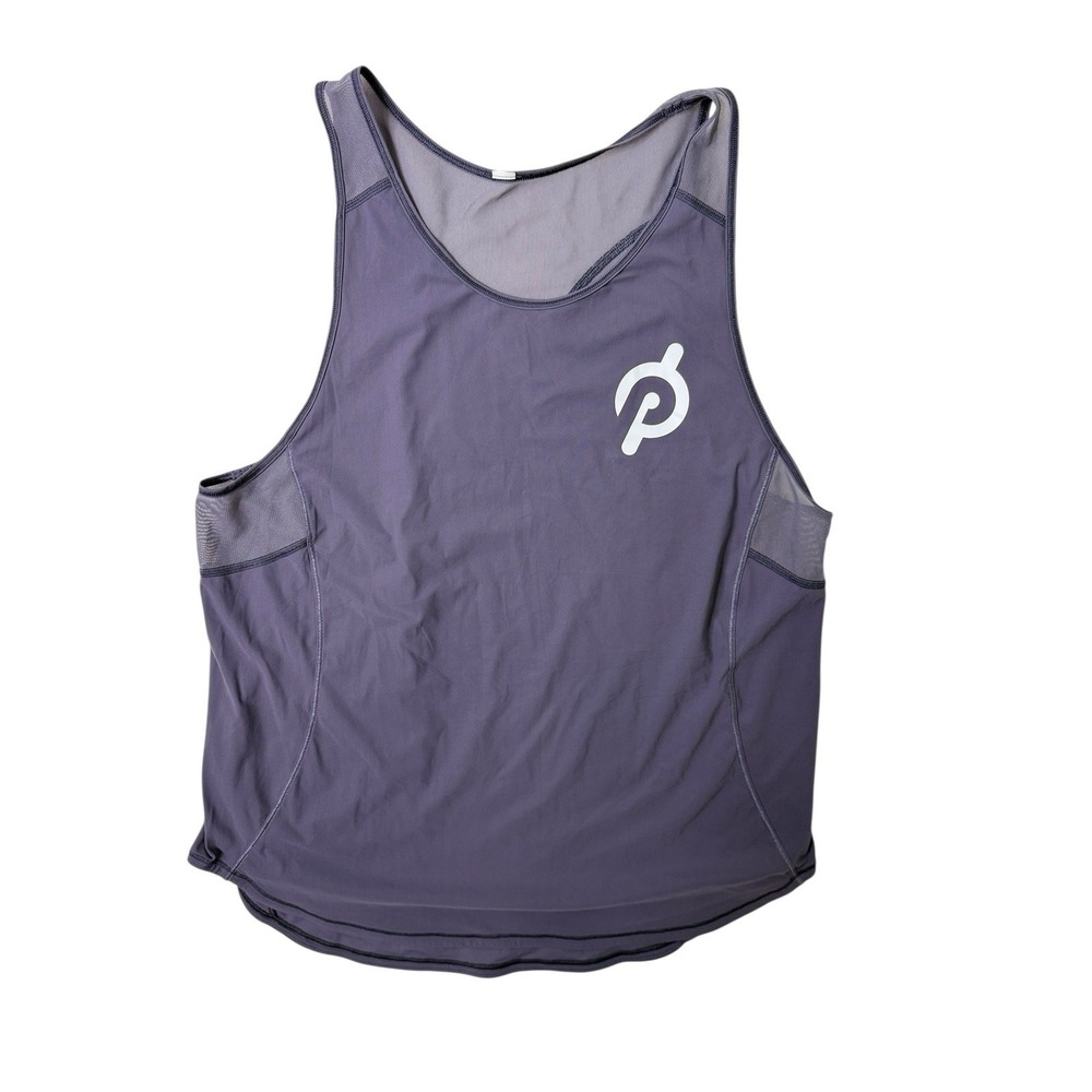 Lululemon x Peloton Sculpt Tank Top Gray Sheer Sz 10-12 Gray Mesh Back Athletic